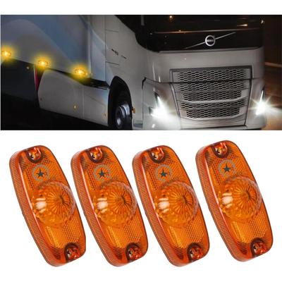 APSMOTIV Freightliner Cascadia 4 шт. габаритные огни для грузовиков Янтарные светодиоды 4,5 дюйма фонари для прицепов боковой габаритный огонь для грузовика RV экстерьер 24 В передние