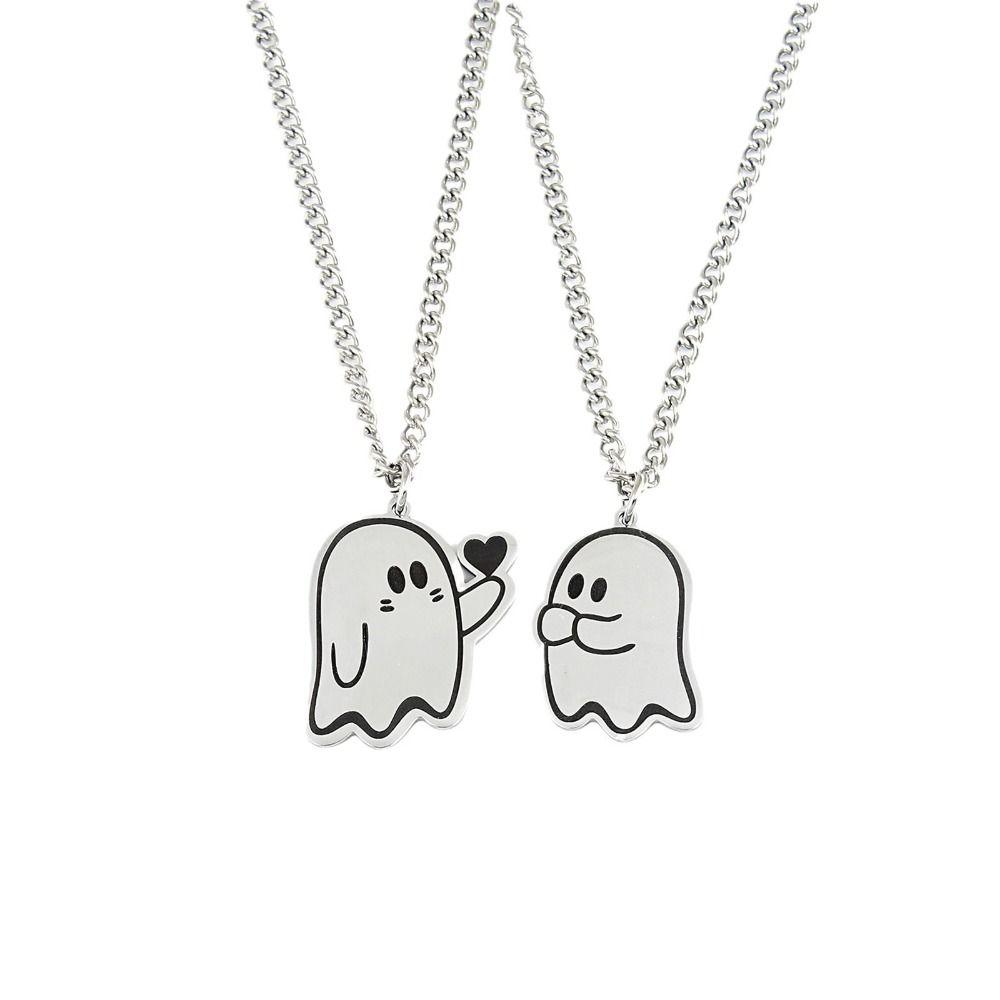 Halloween Couple Necklace Finger Heart Lover Neckchian Lovely Ghostes Pendant Best Friend