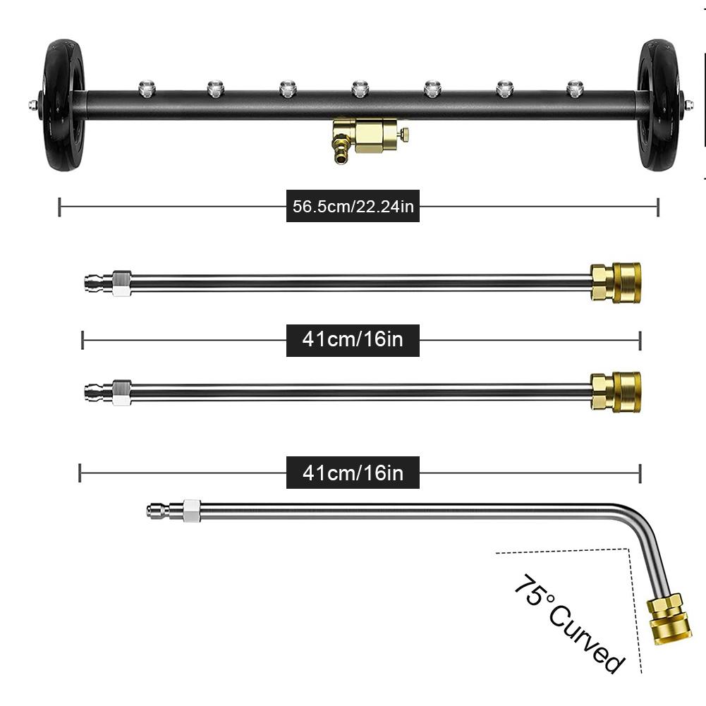 4000 PSI High-Pressure Water Broom 22 Inch 1/4 Quick Connector Water Broom Under Car Chassis Floor Wash Underbody Cleaning Tool