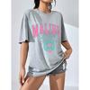Malibu Beach Letter Print Print Женские футболки Уличные повседневные футболки Летние брендовые футболки Одежда Хип-хоп Дышащие футболки для женщин