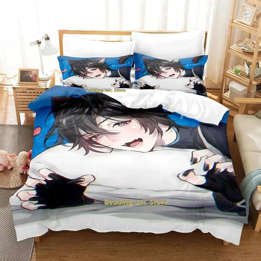 New Vtuber Axia Krone Bedding Set Single Twin Full Queen King Size Bed Set Adult Kid Bedroom Duvetcover Sets Anime Bed