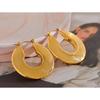 Yhpup 40mm Minimalist Fashion Gold Color Waterproof Hoop Earrings for Women Trendy Metal Textured Stylish Charm Jewelry Bijoux