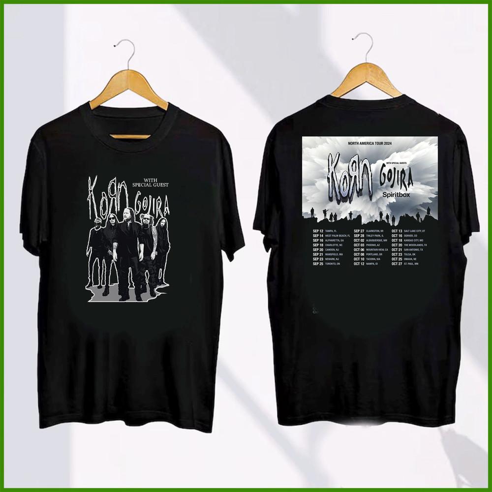 KORN WITH GOJIRA AND SPIRITBOX TOUR 2024 Concert Album T Shirt Adult S-3XL.gif Unisex T-Shirt