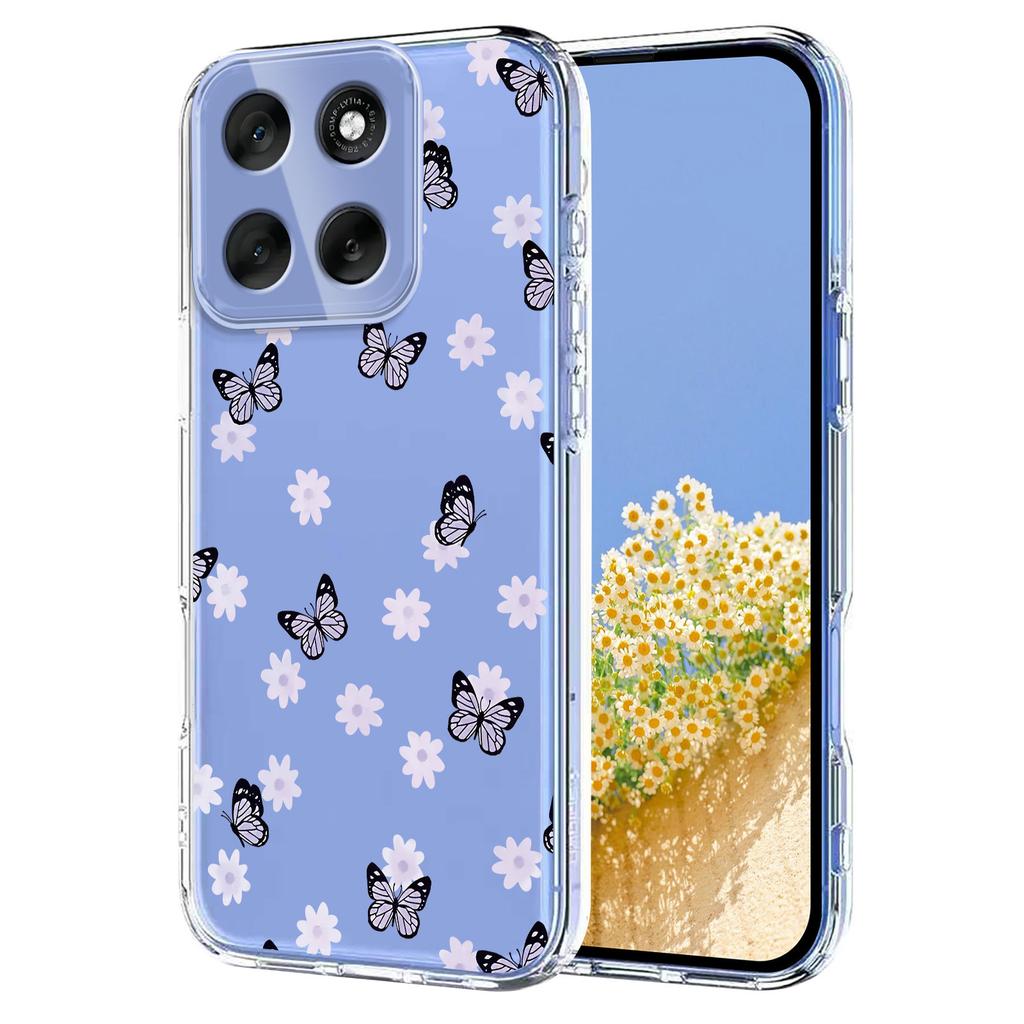 For Motorola Moto G86 5G Case Butterfly Floral Pattern Printing TPU Phone Back Cover