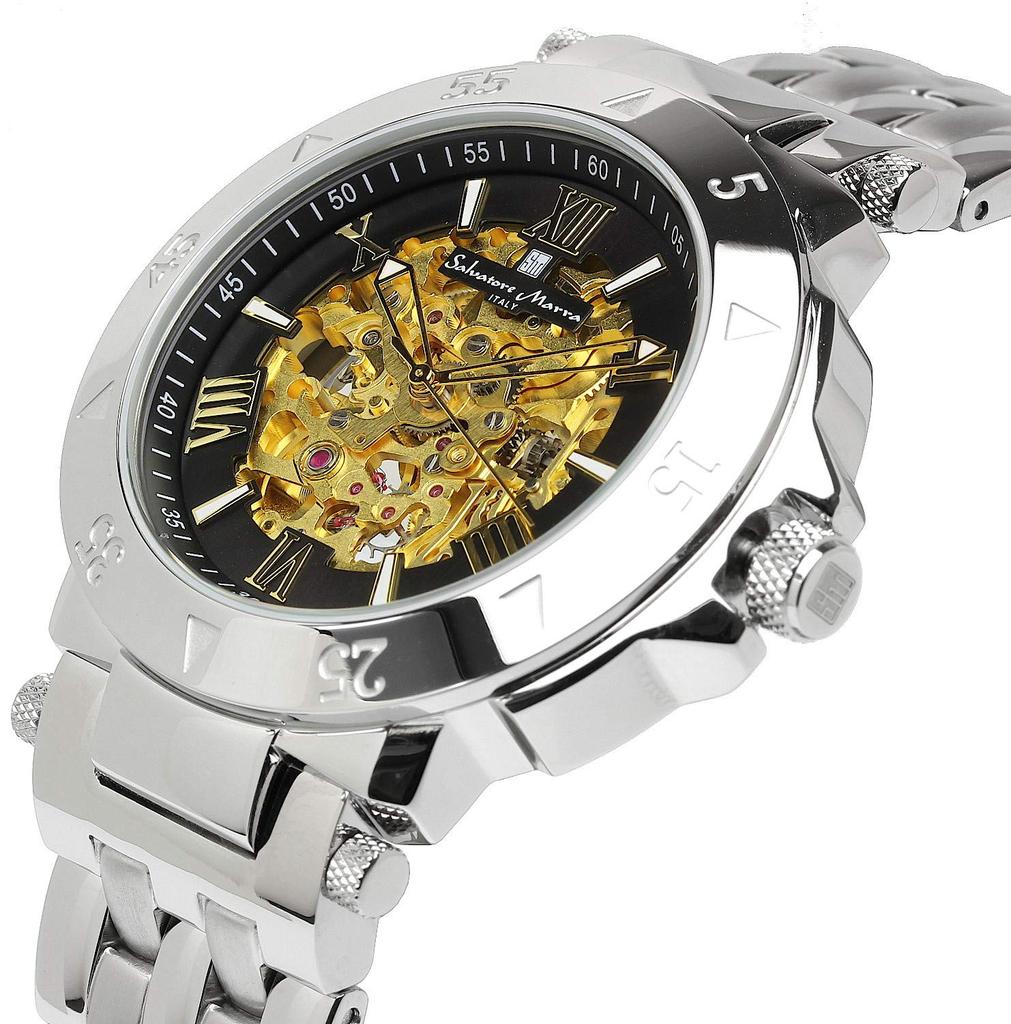 Часы Marra Silver x Gold Automatic Skeleton Business Formal [Salvatore Marra]Salvatore Men's