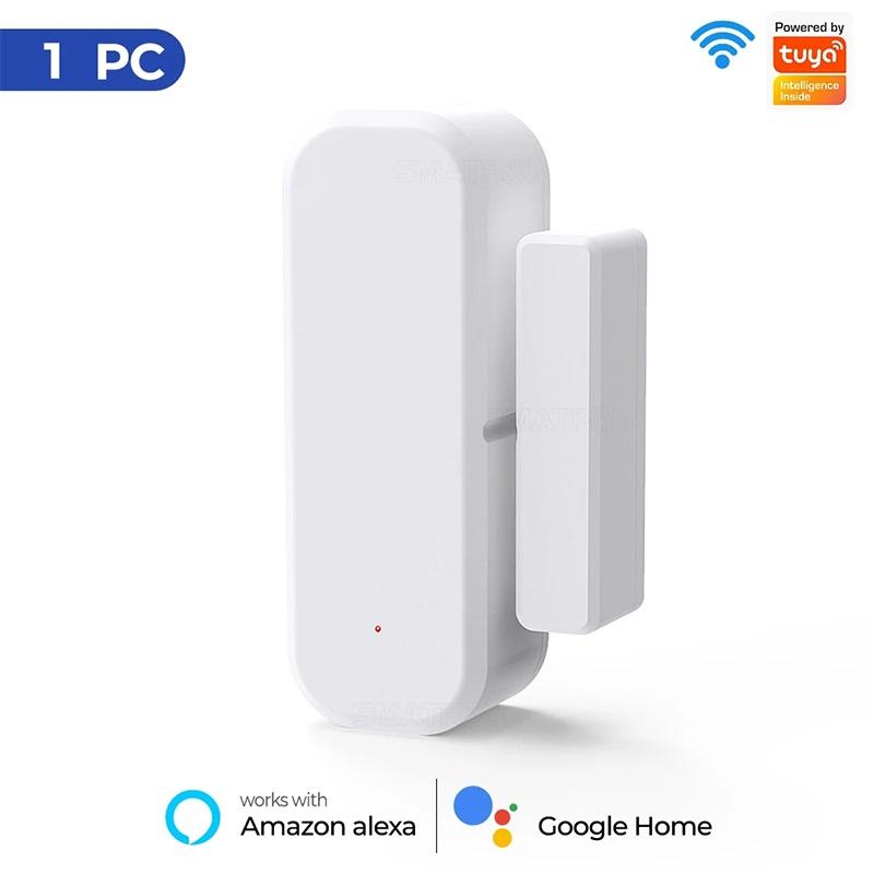 Tuya/Zigbee Smart WiFi Магнитный датчик открытия/закрытия двери Уведомление об управлении приложением Smart Life Совместимость с Alexa Google