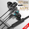 3.5mm Wired Headphones Noise Canceling In-Ear Sports Earphone Dual Driver Bass Stereo Gaming Headset HiFi Music Earbuds With Mic