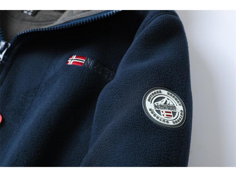 Норвегия Мужская флисовая толстовка большого размера с двойным слоем, устойчивая к холоду 9819