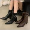 New Style Designer Vintage Women Ankle Boots Fashion Pointed Toe Short Boots Elegant High Heels Shoes Boots Zapatos Mujer