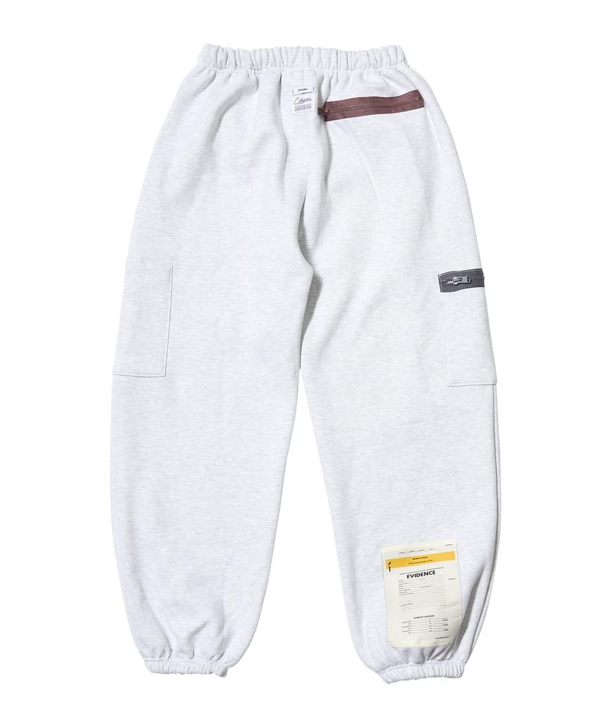 STIGMA Zipper Wide Jogger Pants White Melange