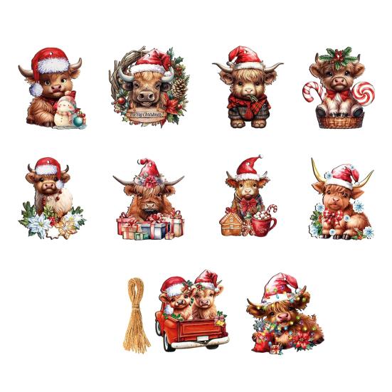 Рождественские лошадиные украшения 2D акриловые винтажные лошади рождественская елка подвесное украшение западная тема животные украшения для рождественской елки домашний декор