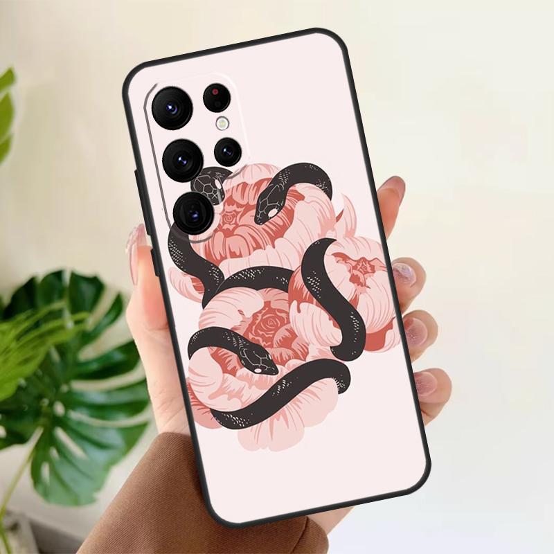 Мягкий чехол 'Цветок змеи' для Samsung Galaxy S25 S24 S23 S22 S21 Ultra S9 S10 Plus S23 FE S24 FE Чехол для телефона