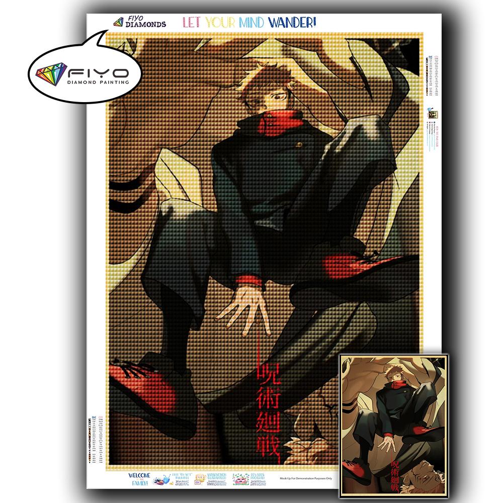 5D DIY Алмазная вышивка Аниме Дзюдзюцу Кайсен Картина Стразы Алмазная живопись Бумага Винтаж Плакат Алмазная мозаика Рукоделие Домашний декор