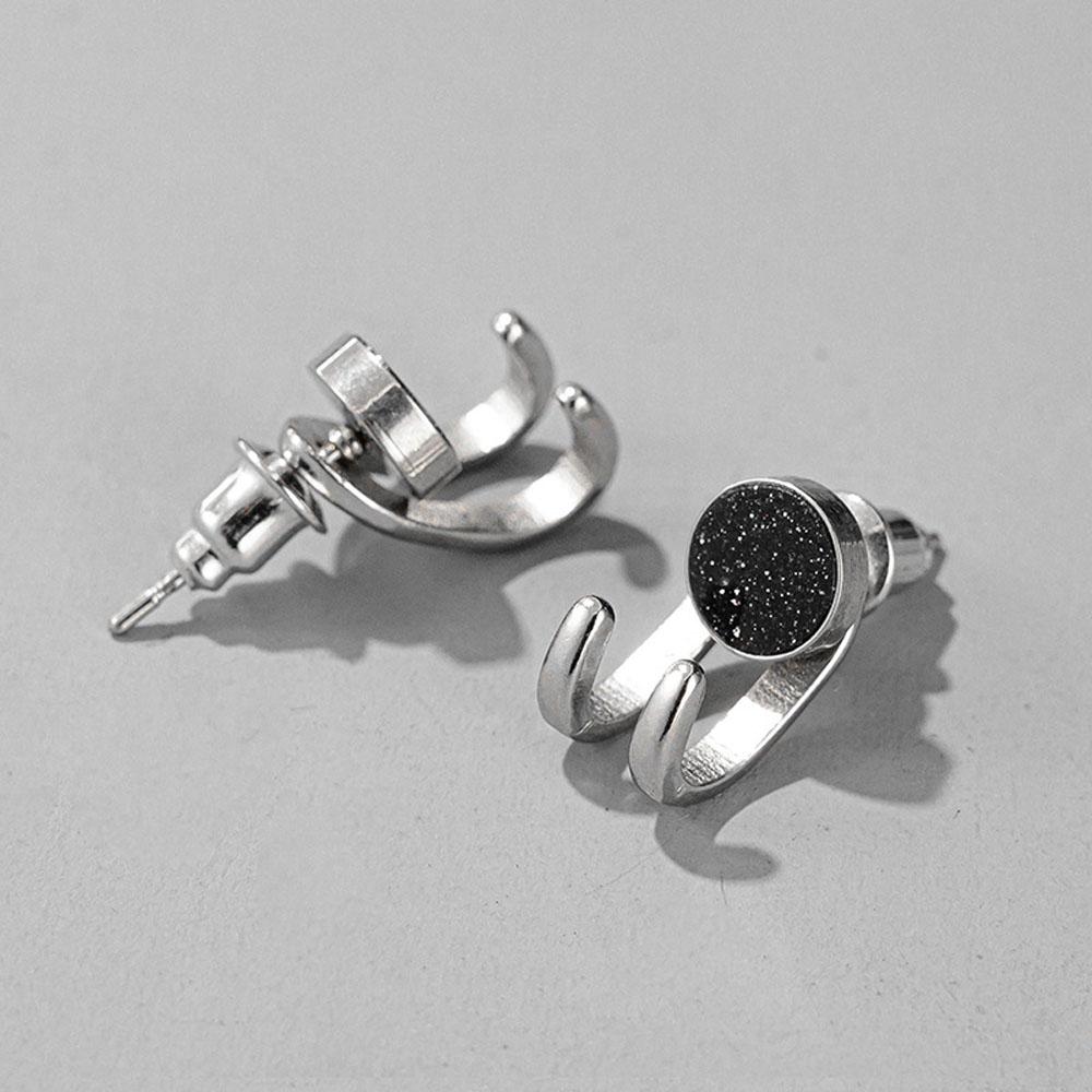 Metal 925 Silver Needle Black Onyx New Claw Fashion Jewelry MeStud Earrings Punk Earrings Ear Studs