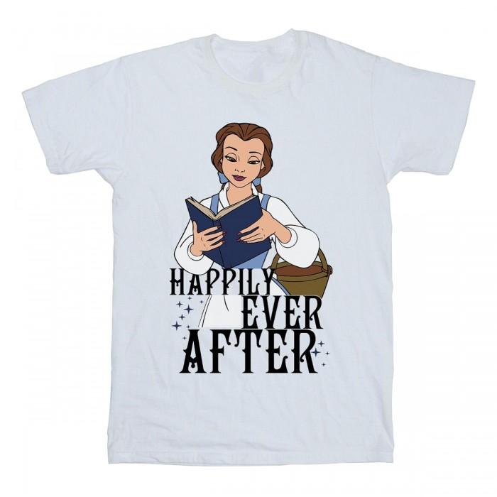 Beauty And The Beast Girls Happily Ever After Reading Cotton T-Shirt