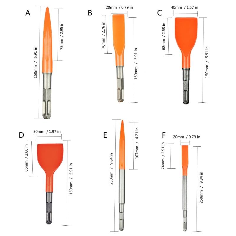 Electric Hammer Masonry Point Grooves Flat Chisel Tool Wall Rock Drill Bit For Tile Cement Concrete Brick Stone