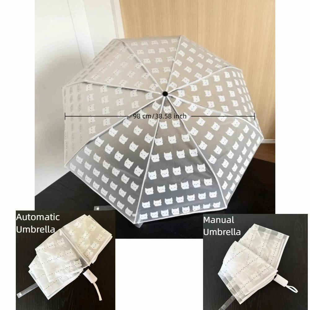 Portable Folding Umbrella Waterproof Transparent Umbrella Cute Automatic Umbrella  Rainy Day