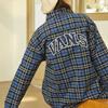 (WMNS) Vans Синяя рубашка с длинным рукавом и клетчатым логотипом, контрастные цвета, женская VN0A7TNT2T9