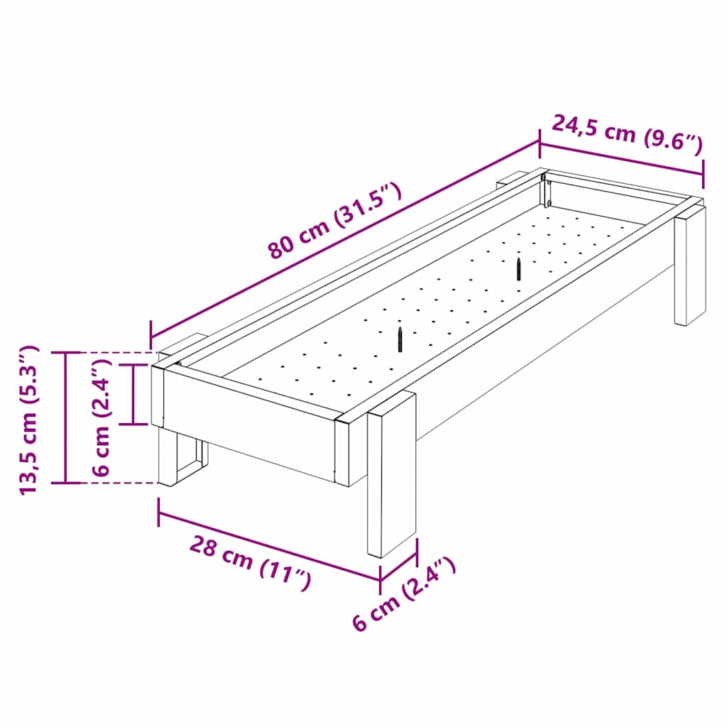Chicken Feeder Trough Olive Green 80 x 28 x 13.5 cm