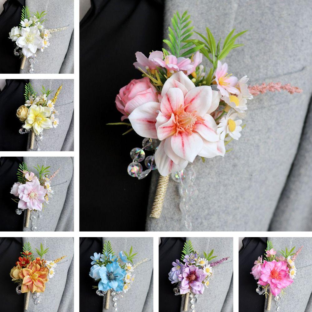 Artificial Flower Bridal Corsage Magnolia Wrist Corsage Wedding Accessories