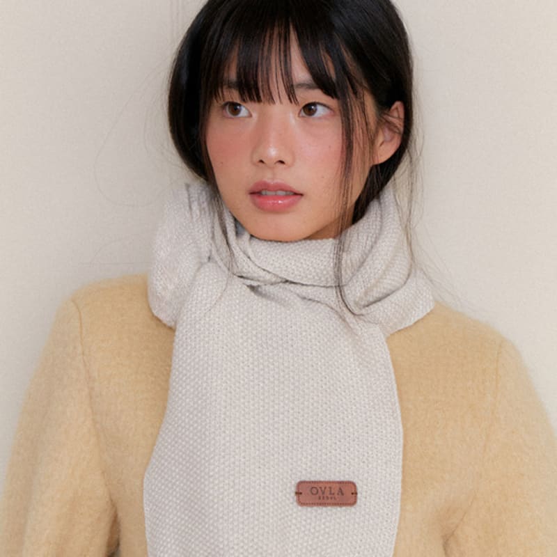 OVLA cashmere wool blended waffle muffler_4colors MF011