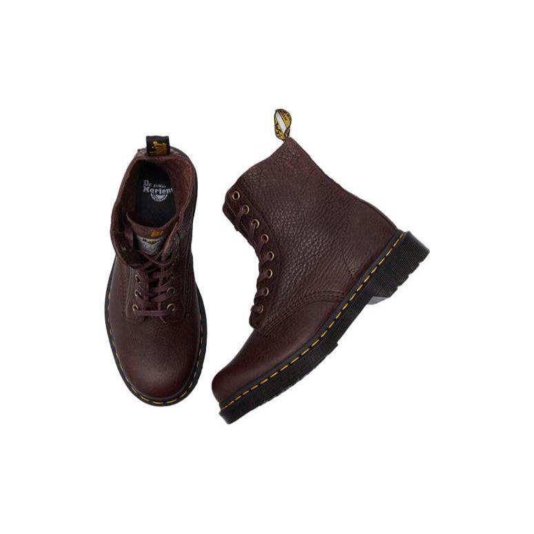 Dr. Martens 1460 Pascal Top Grain Leather Soft Pebble Flat Short Boots Unisex Boots Red-Brown 24993257