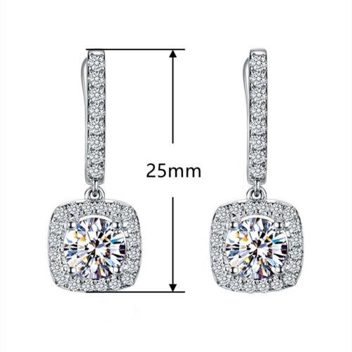 Plated Drop Earring Ear Clip Women Cubic Zircon Earring Jewelry A Pair
