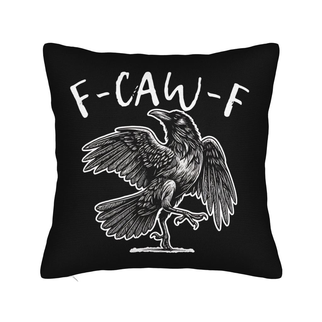FCawF Meme Square Pillow Case Funny Black Bird Moon Cushion Cover Novelty Polyester Decor Pillowcase for Home 45x45cm