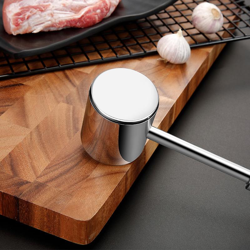 Молоток для размягчения мяса 27 см, бытовой молоток из нержавеющей стали для стейков, кухонный инструмент, прочный, двухсторонний молоток для размягчения мяса