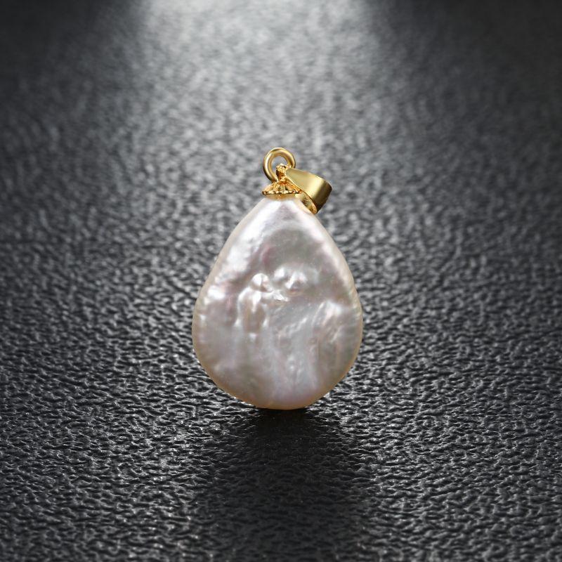 New Fashion Natural Freshwater Multiple Shape Baroque White Pearl 925 Silver DIY Pendant Buckle For Women Girls Jewelry