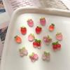 10Pcs Resin Mini Cherry Strawberry Nail Art Flat Back Stone Figurines Scrapbook Diy Jewelry Decor Crafts