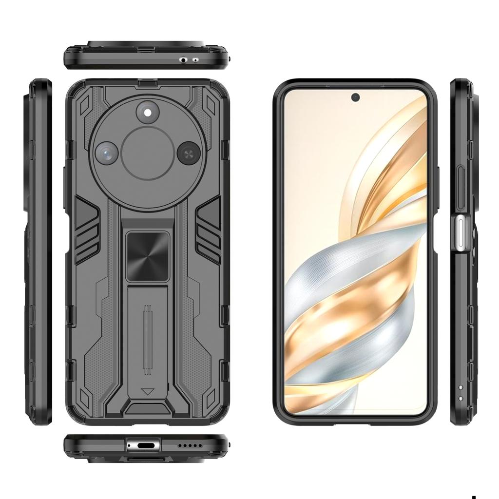 Чехол для Honor X60 5G из ПК+ТПУ, противоударный чехол для телефона с подставкой