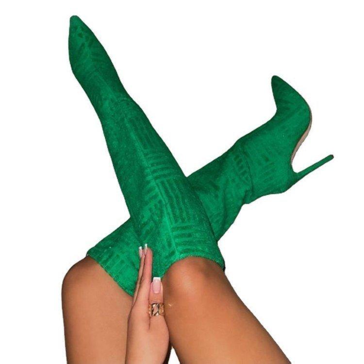 Европейские и американские новые сексуальные остроносые теплые махровые полусапоги женские большого размера ветронепродуваемые нюдовые сапоги