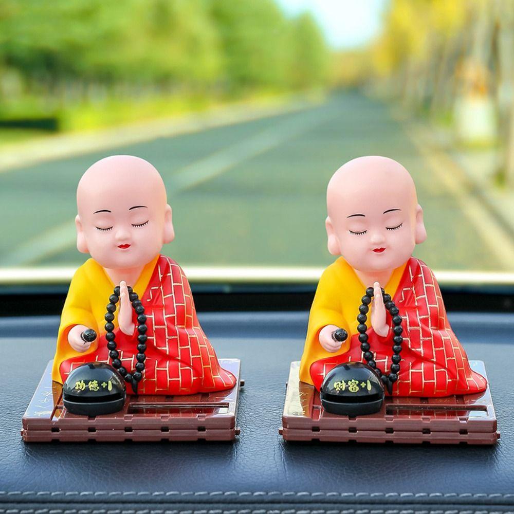 Handcrafts Solar Nodding Buddha Toys Tathagata Buddha Desktop Buddha Statue Home Car