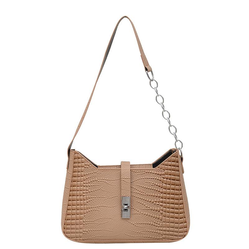 Корейская версия высококачественной сумки подмышкой для женщин 2024 года, новая модная сумка с крокодиловым узором, ранняя осенняя ретро-сумка через плечо