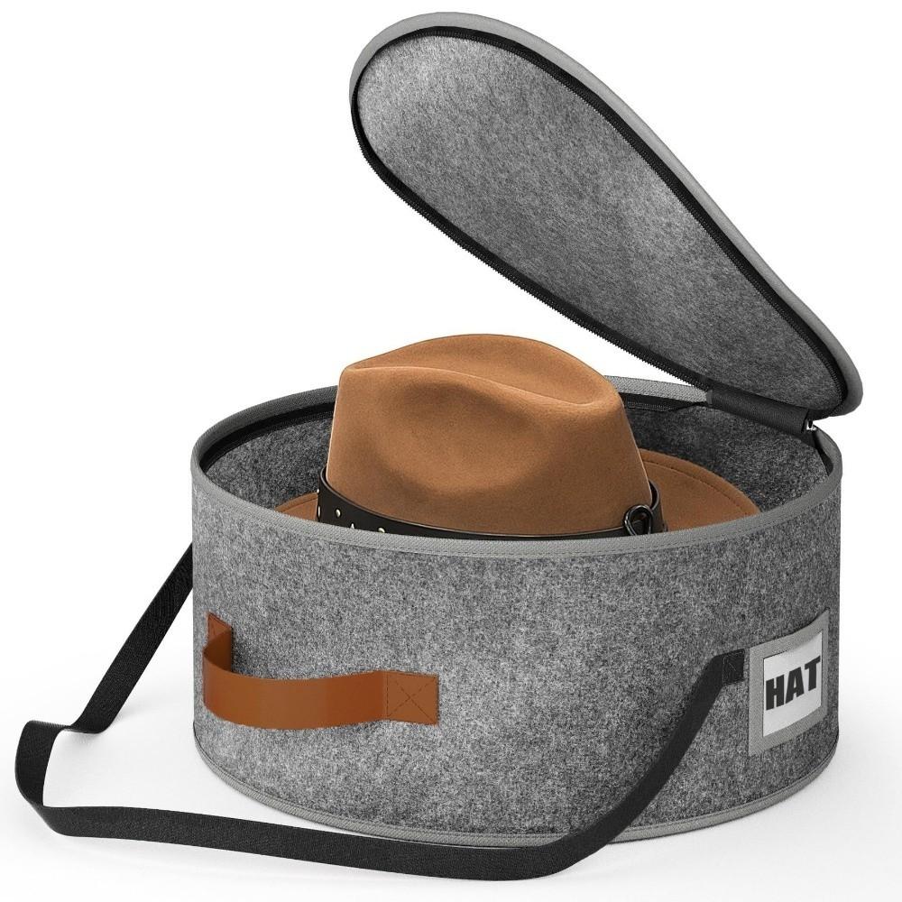 Felt Cloth Hat Box for Women Men Large Capacity Cowboy Hat Box New Wide Brim Hat Case for Travel