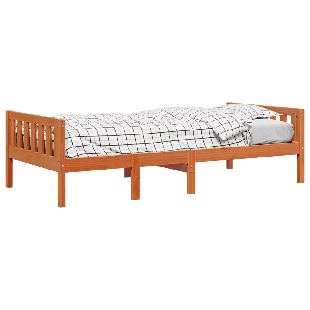 Kids Bed without Mattress Wax Brown 75 x 190 cm Solid Pine Wood