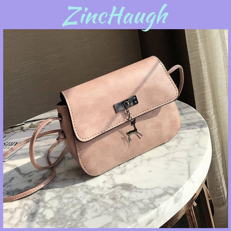 Vintage Style 2022 New Little Deer Pendant Saddle Bag Crossbody Pu Small Square Bag
