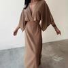 Women's V Neck Maxi Dress Sexy Hollow Out Short Sleeve Bodycon Split Dress Summer Cotton Linen Long Dress for Beach Vacation