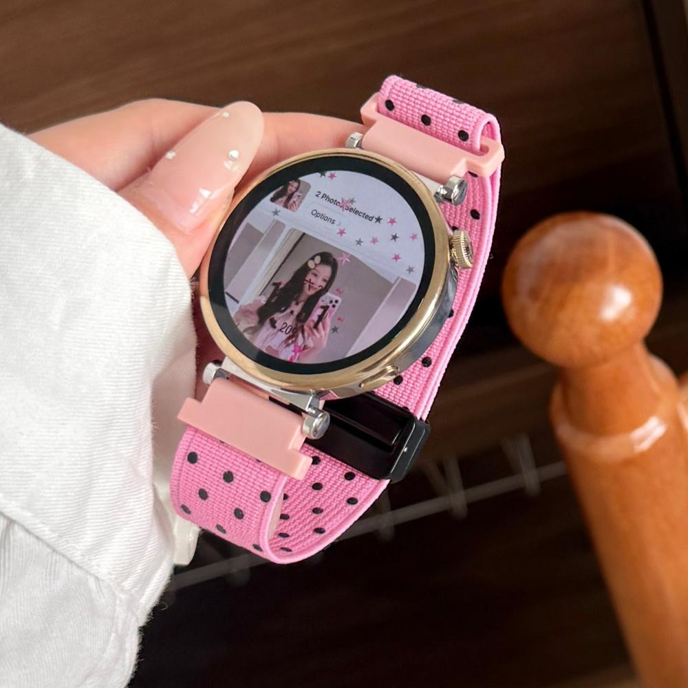 18/20/22mm Universal Polka Dot Knitted Magnetic Buckle Watch Strap Fits Huawei Xiaomi Samsung Garmin
