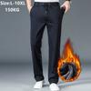 FiveFive Fleece Plus Size Men Pants 150KG 6XL 7XL 8XL 9XL 10XL Dad Gift Work Winter Warm Stretched Formal Thick Straight Male Trousers