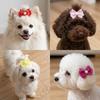 20Pcs Non-elastic Dog Hair Flower Bow Shape Pet Lace Headwear Pet Bow Hair Band  Daily Decoration