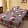 1 Simple Modern Heart-Shaped Printed Matte Fitted Sheet, Bedroom Printed Bed Cover, Bedding (Excluding Pillowcases)