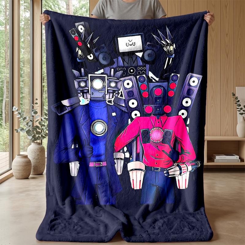skibidi toiletPrinted Flannel Blanket Cozy Skin-Friendly Warm Throw for Couch Bed Indoor Daily Use