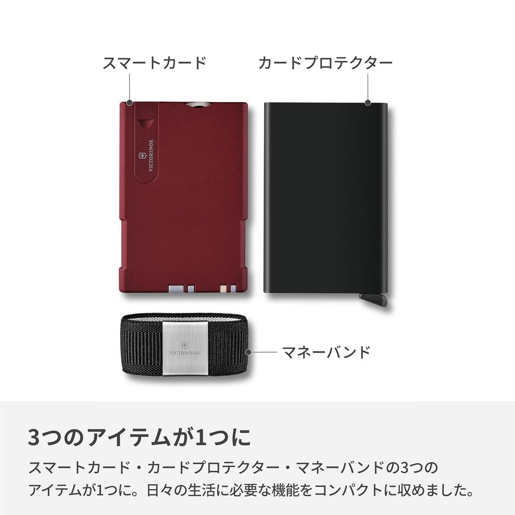 VICTORINOX SMART CARD WALLET Nail Ballpoint Equipped with 10 Disaster First Iconic Red File, Tweezers, Toothpick, Pen, Scissors, Functions,