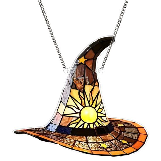 Хэллоуин Ведьма Шляпа Подвесное Украшение Витраж 2D Плоский Акрил