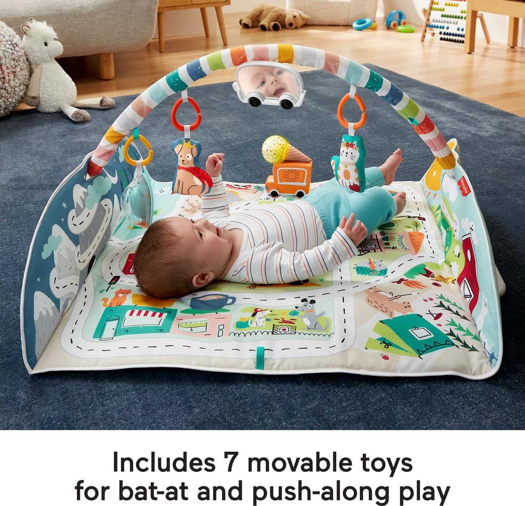 Baby Gym that Transforms into a Play Map Mat GJD41 Fisher-Price 3-Way [Ages 0+] [Educational Toy] [Fabric Toy]