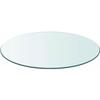Round Tempered Glass Table Top - VIDAXL - 500 Mm - Transparent - White - Essential