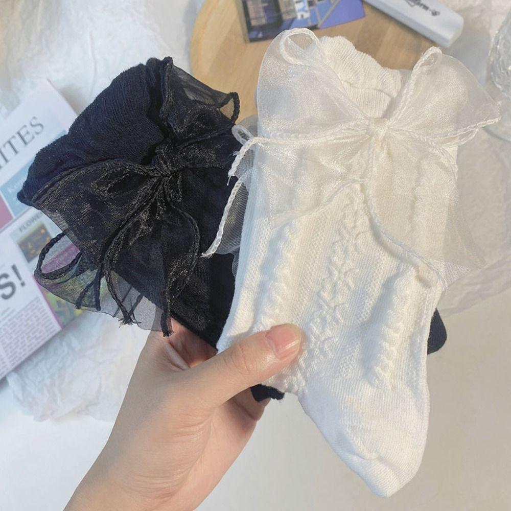 Sweet White Lace Socks Princess Mary Jane Shoes Socks Black Lolita Socks Girls