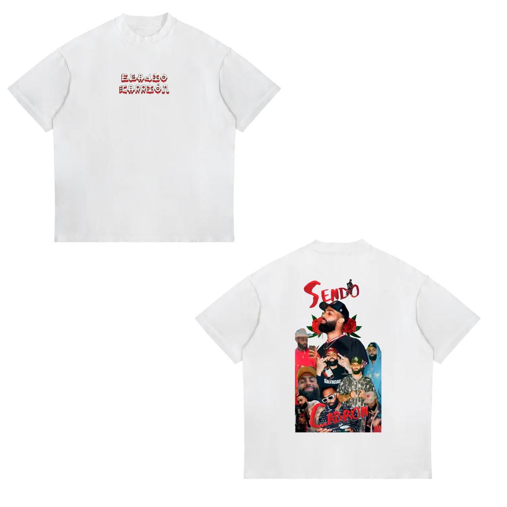 New Eladio Carrin Unisexs 100Cotton Shirt Y2k Album Graphic Tshirts Hiphop Style Fashion Hawaiian Luxury Women Popular Tshirt
